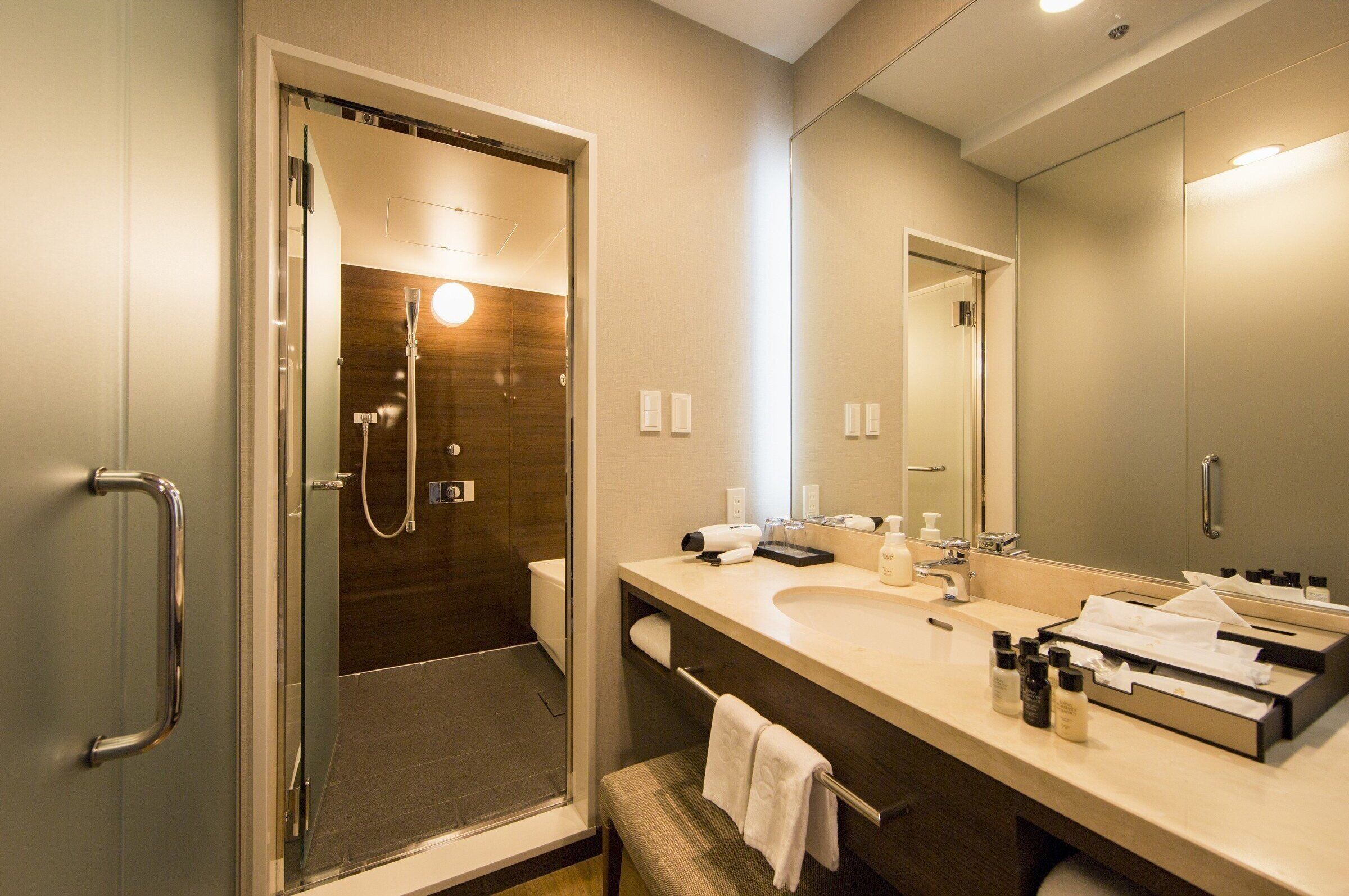 premium twin - non smoking, airweave(sky view) | bathroom | combined shower/bathtub, free toiletries, hair dryer, slippers