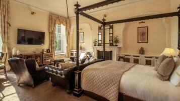 Suite | Individually decorated, desk, laptop workspace, iron/ironing board