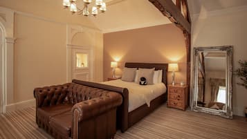 Suite | Individually decorated, desk, laptop workspace, iron/ironing board