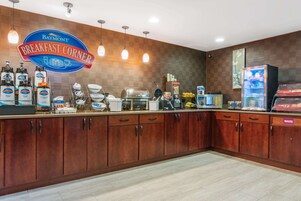 Free daily self-serve breakfast
