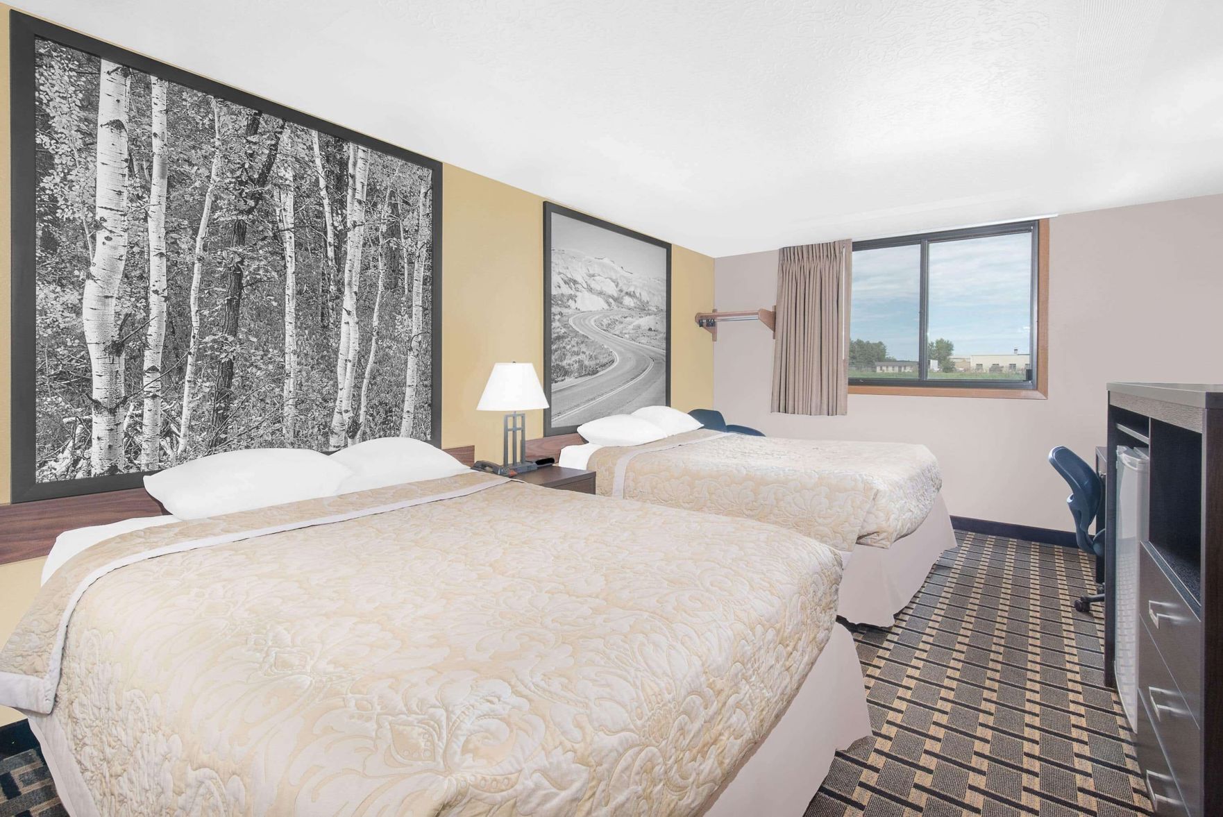 Desk, blackout curtains, free WiFi, bed sheets