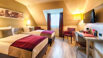 In-room safe, desk, cribs (free), WiFi (free)