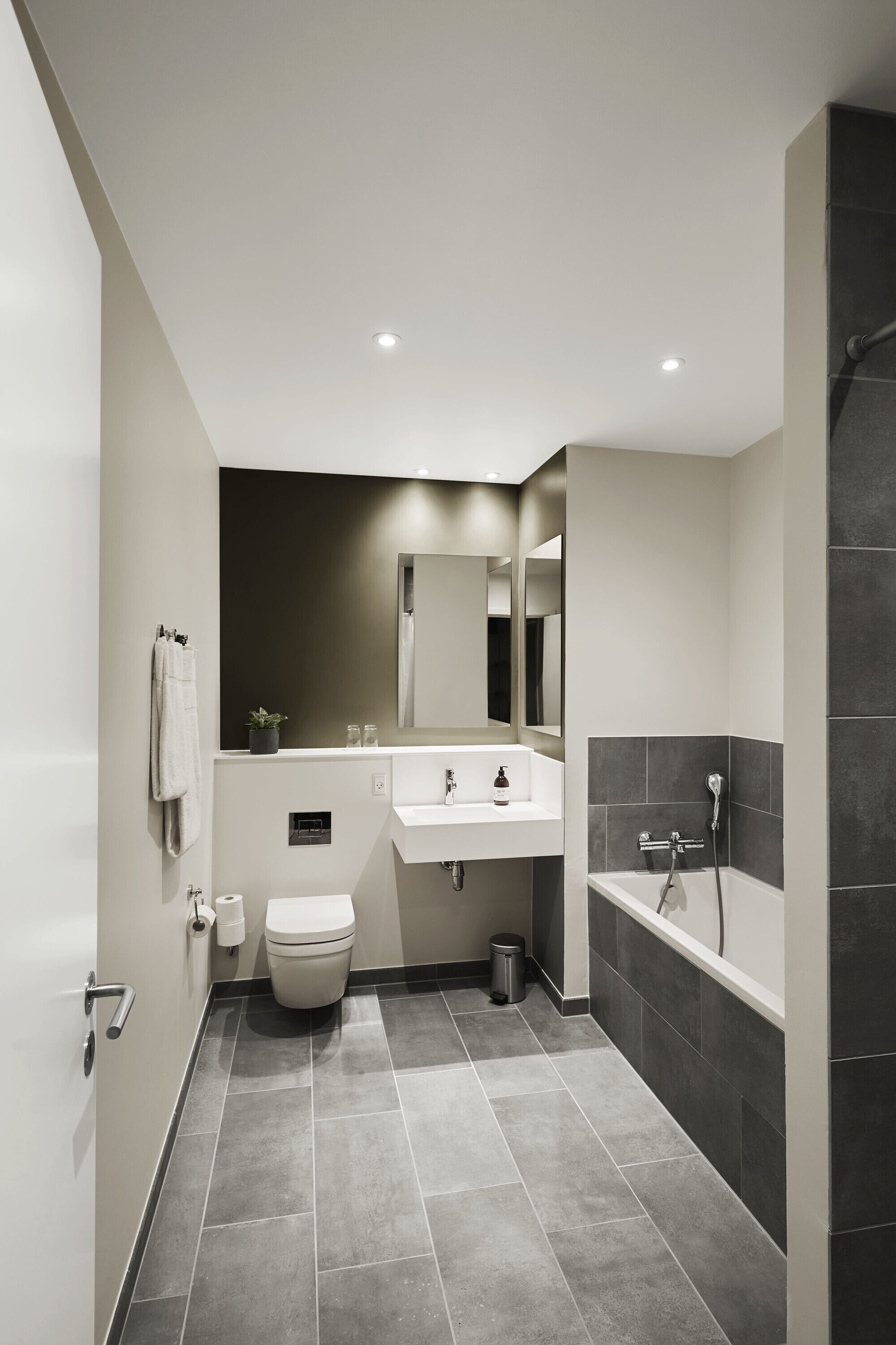 eco-friendly toiletries, hair dryer, towels