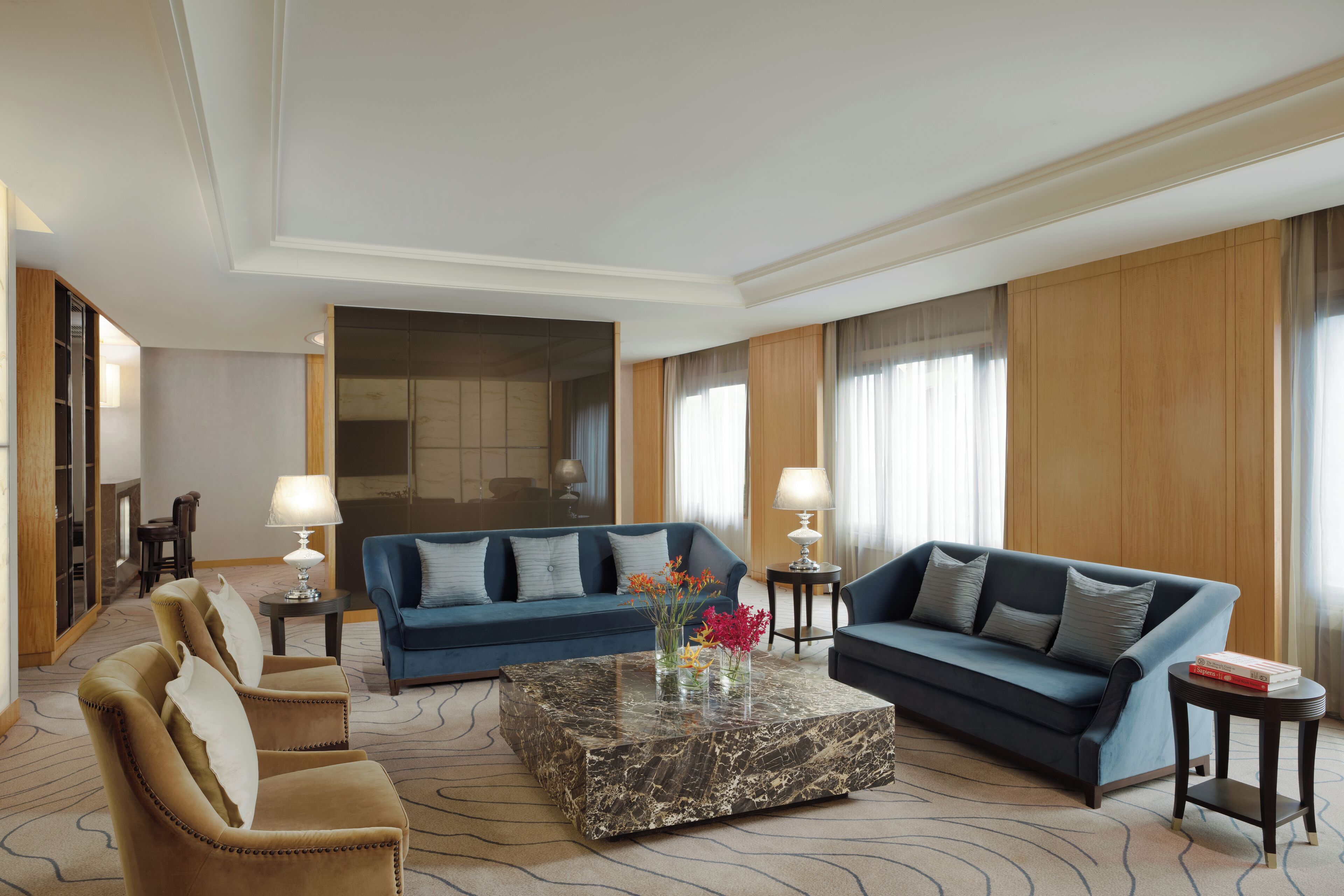 presidential suite | living area | 55-inch tv with satellite channels