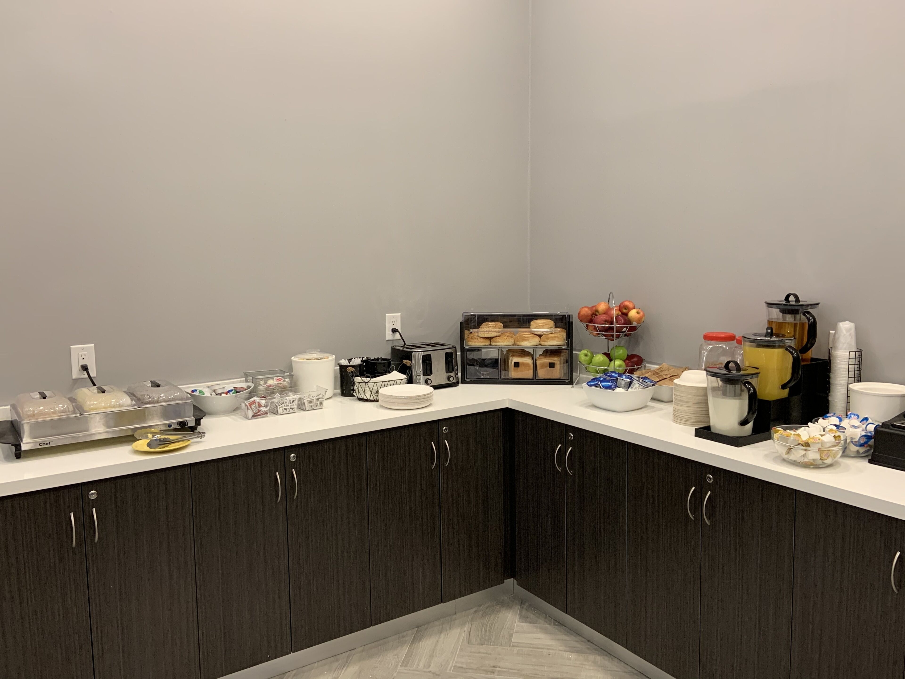 Free daily self-serve breakfast