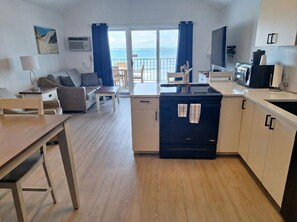 Exclusive Penthouse, 1 Bedroom, Kitchen, Bay View | Private kitchen | Fridge, microwave, coffee/tea maker - Pointes North Beachfront Hotel โ 2 Person Spa Tub Studios (Traverse City)
