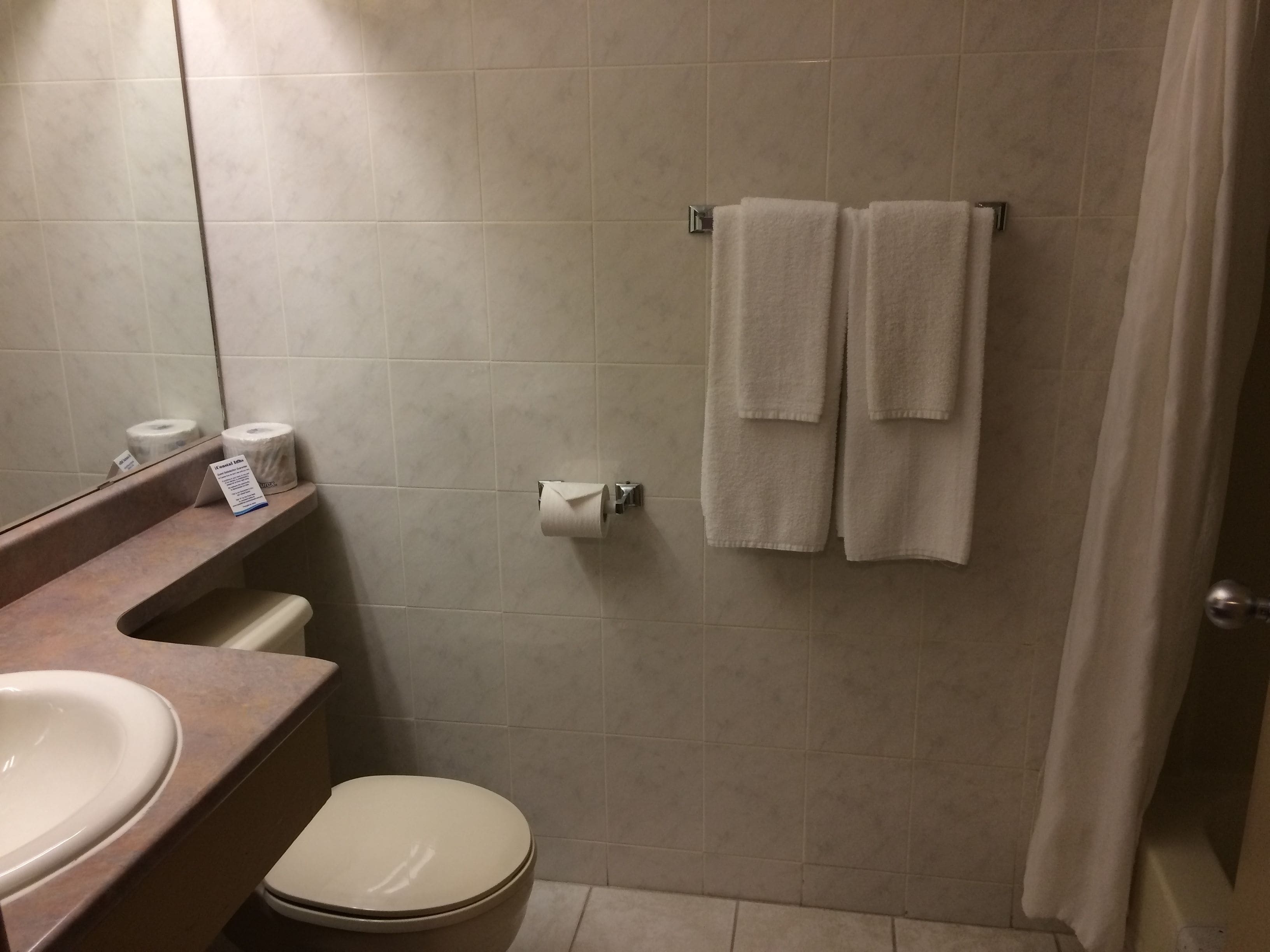 basic double room, 2 double beds, non smoking | bathroom | combined shower/bathtub, free toiletries, hair dryer, towels