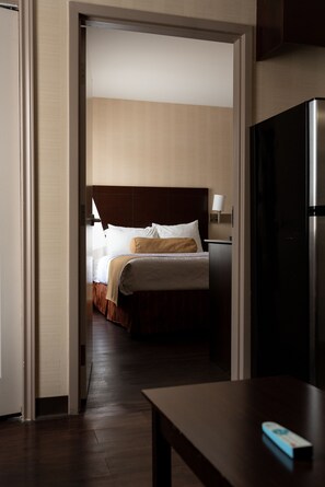 1 bedroom, desk, laptop workspace, iron/ironing board