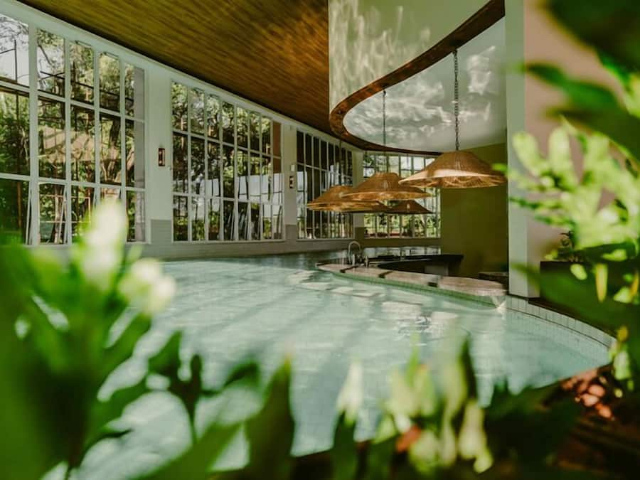 3 outdoor pools, open 10:00 AM to 10:00 PM, free cabanas, pool umbrellas