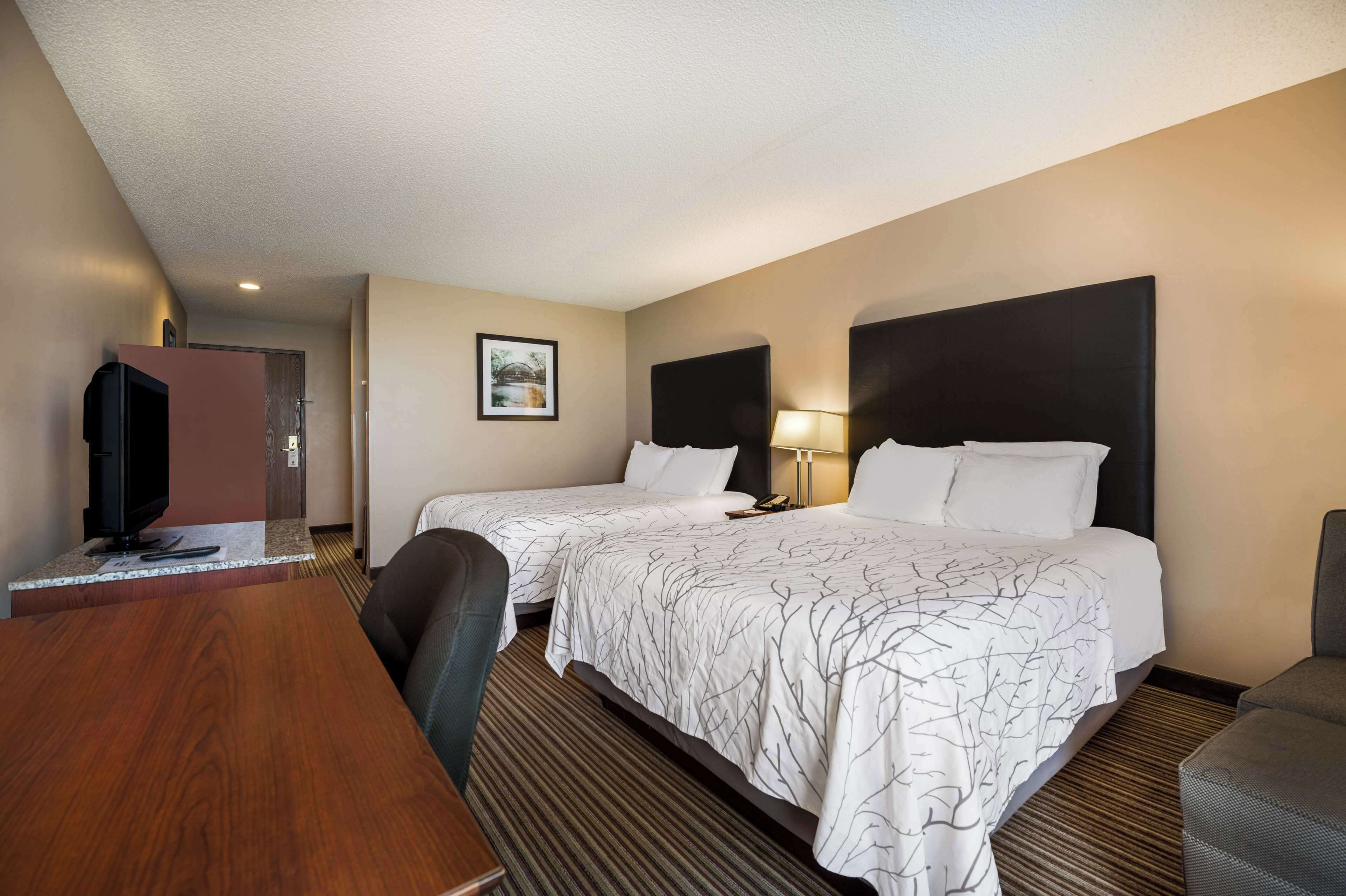 standard room, 2 queen beds, non smoking, refrigerator & microwave | premium bedding, pillow-top beds, in-room safe, desk