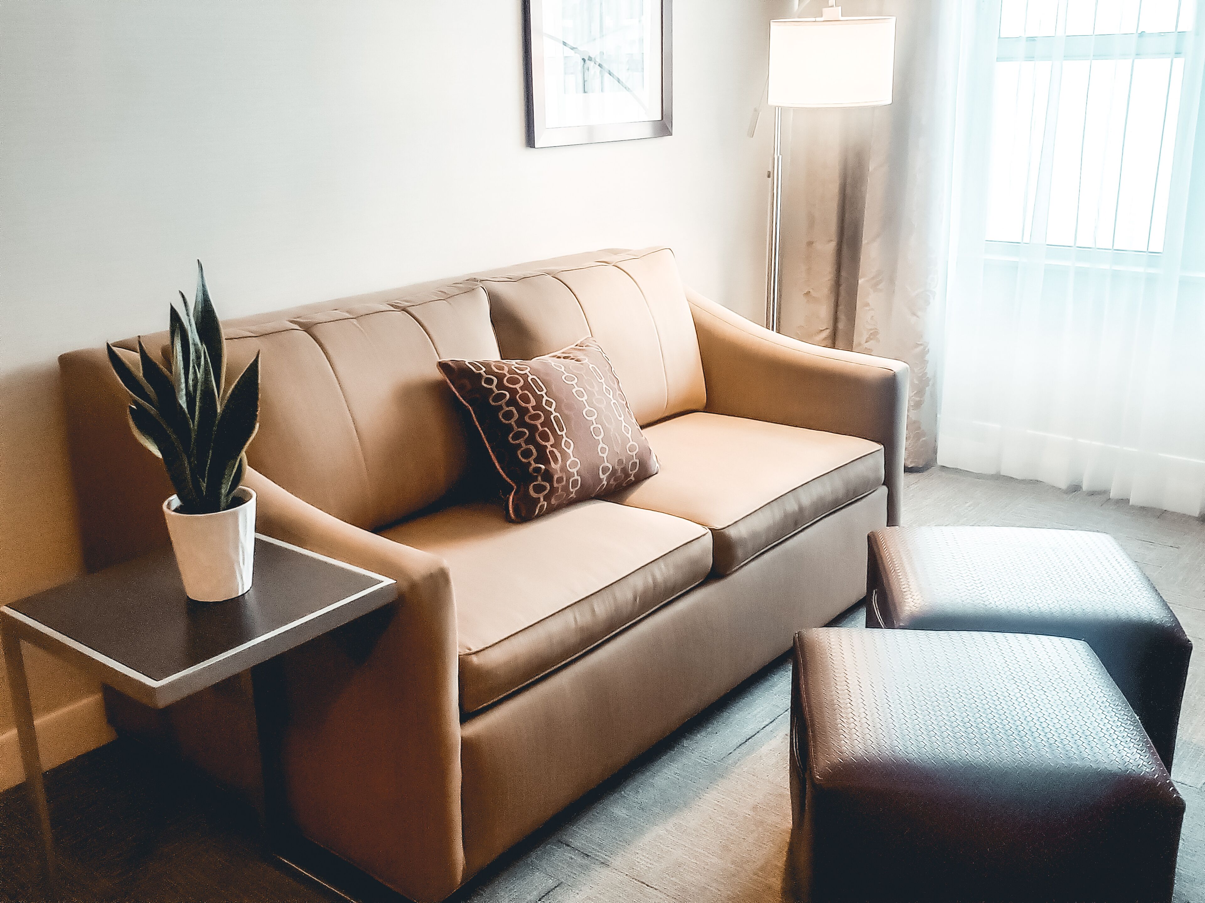 premium bedding, pillow-top beds, desk, laptop workspace