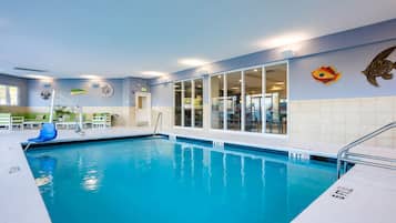 Indoor pool, outdoor pool, pool loungers