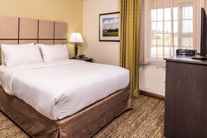 Pillow-top beds, desk, laptop workspace, blackout curtains