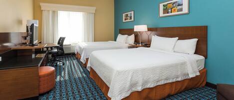 Room, 2 Queen Beds | Premium bedding, desk, blackout drapes, iron/ironing board