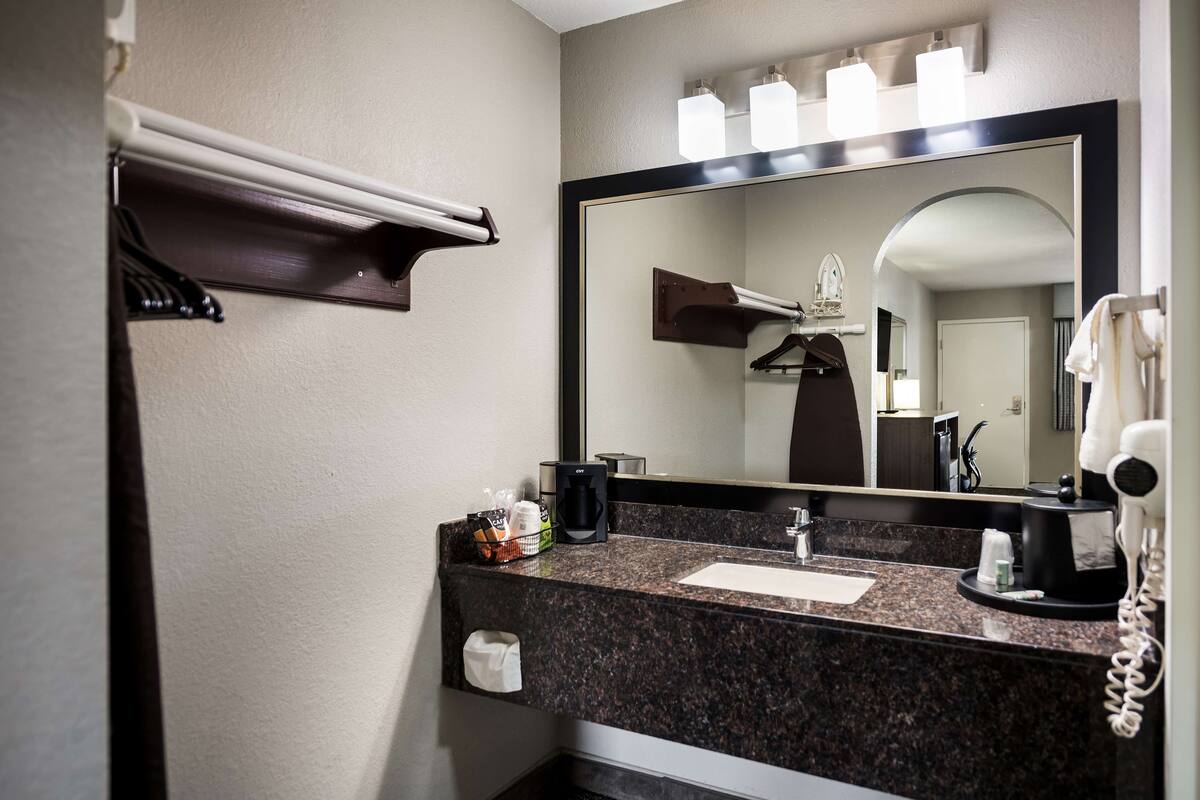 free toiletries, hair dryer, towels