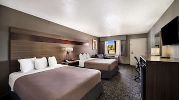 Standard Room, 2 Queen Beds, Non Smoking, Refrigerator & Microwave | Pillowtop beds, desk, iron/ironing board, rollaway beds