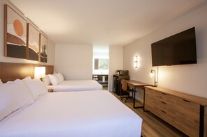 Room, 2 Queen Beds, Non Smoking | Pillow-top beds, desk, laptop workspace, blackout curtains