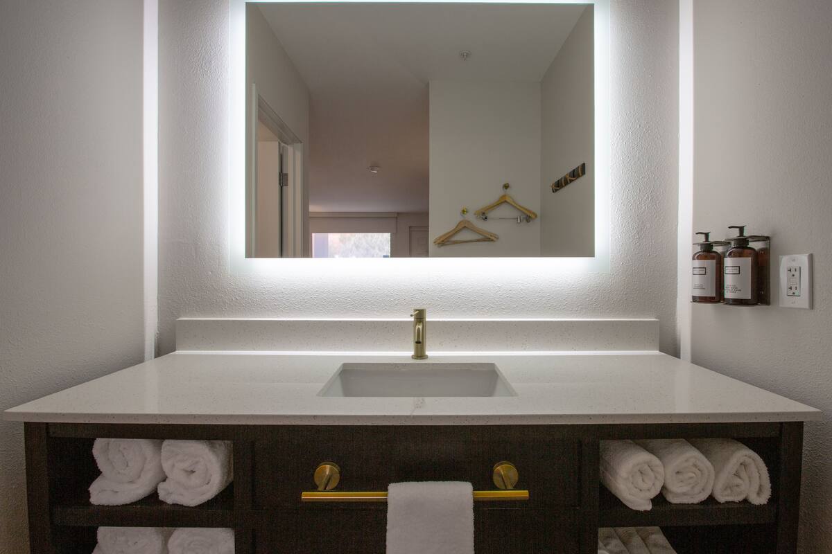 free toiletries, hair dryer, towels, soap