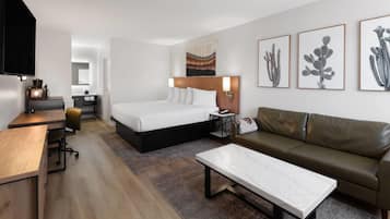 Pillow-top beds, desk, laptop workspace, blackout curtains