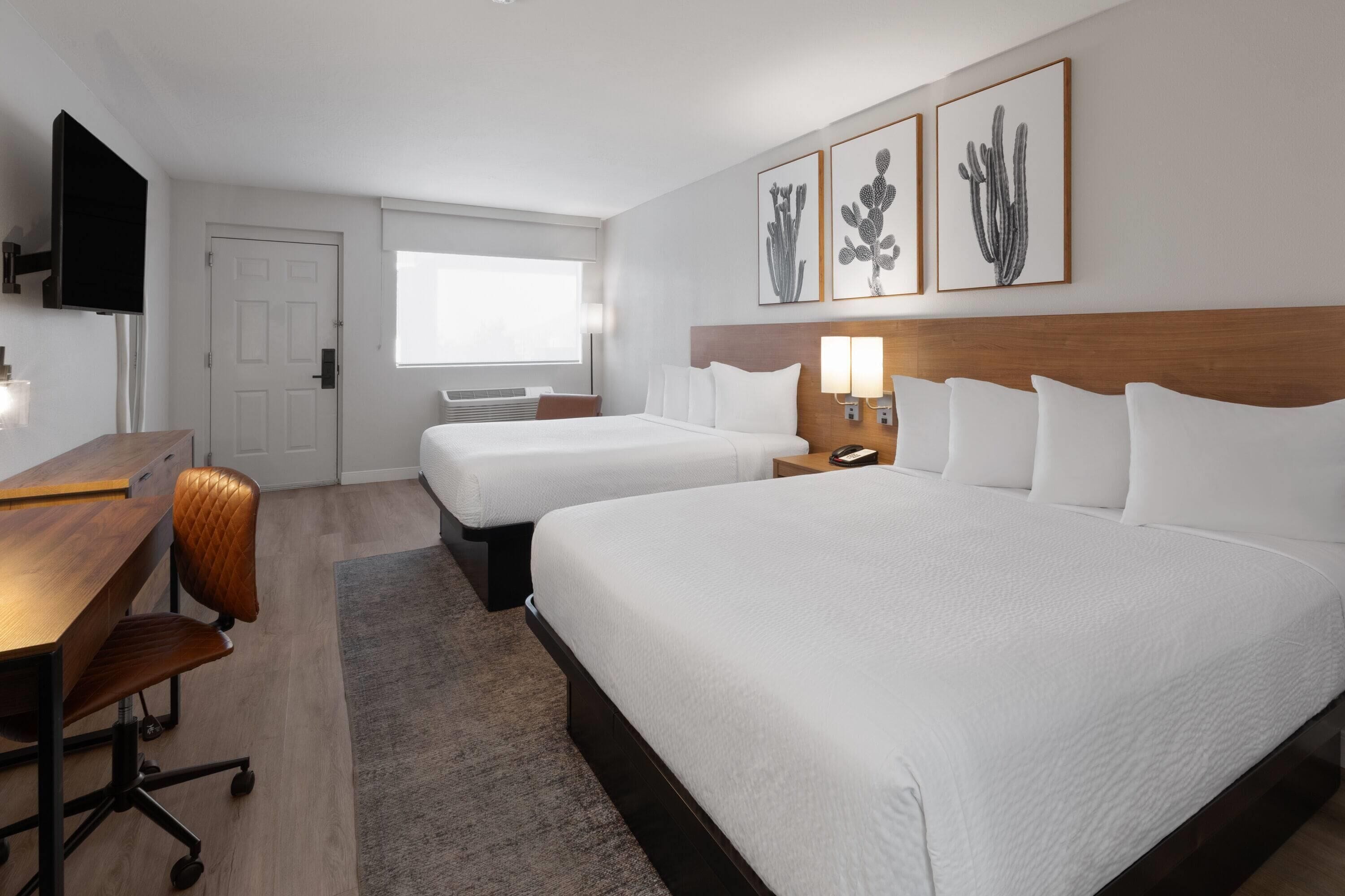 room, 2 queen beds, non smoking | pillow-top beds, desk, laptop workspace, blackout curtains