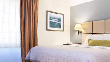 Desk, blackout drapes, iron/ironing board, free WiFi