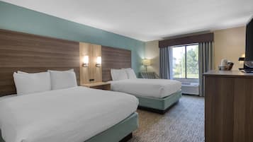 Standard Room, 2 Queen Beds, Non Smoking, Refrigerator & Microwave | Pillow-top beds, desk, laptop workspace, WiFi