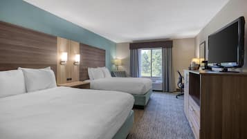 Standard Room, 2 Queen Beds, Non Smoking, Refrigerator & Microwave | Pillowtop beds, desk, laptop workspace, WiFi