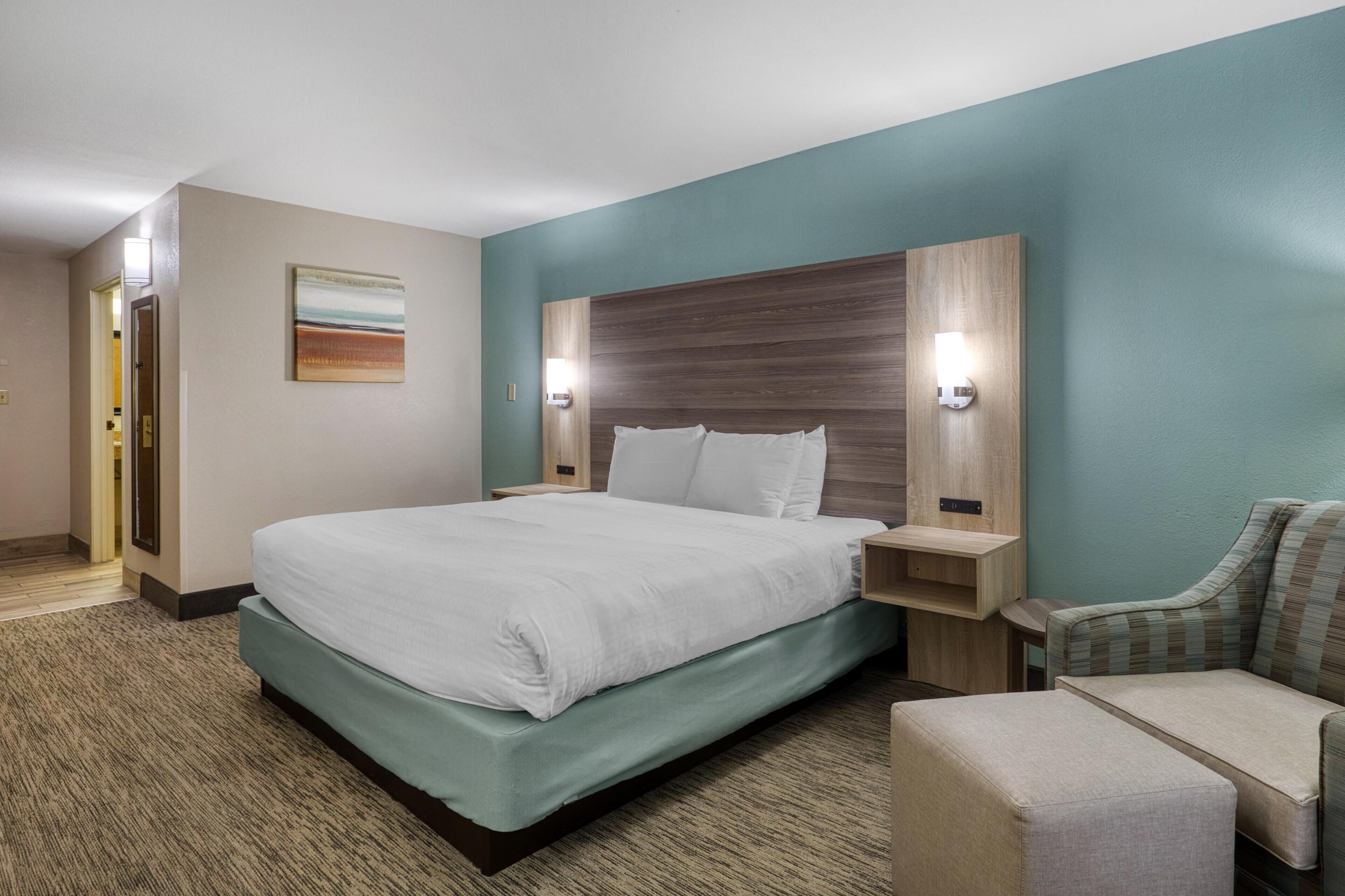 Kamar Standar, 1 Tempat Tidur King, akses difabel, bathtub | Bantalan ekstra lembut, meja kerja, dan ruang kerja ramah laptop