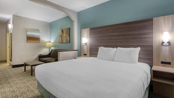 Suite, 1 King Bed, Non Smoking, Microwave | Pillowtop beds, desk, laptop workspace, WiFi