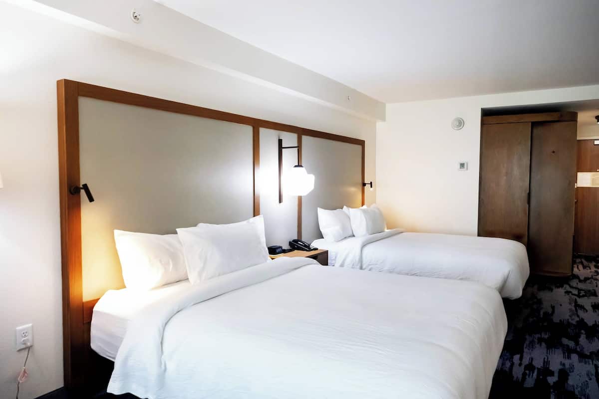 1 bedroom, desk, blackout curtains, iron/ironing board