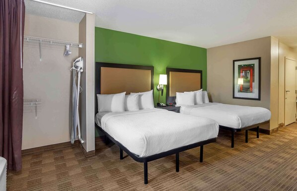 Desk, blackout drapes, iron/ironing board, free WiFi