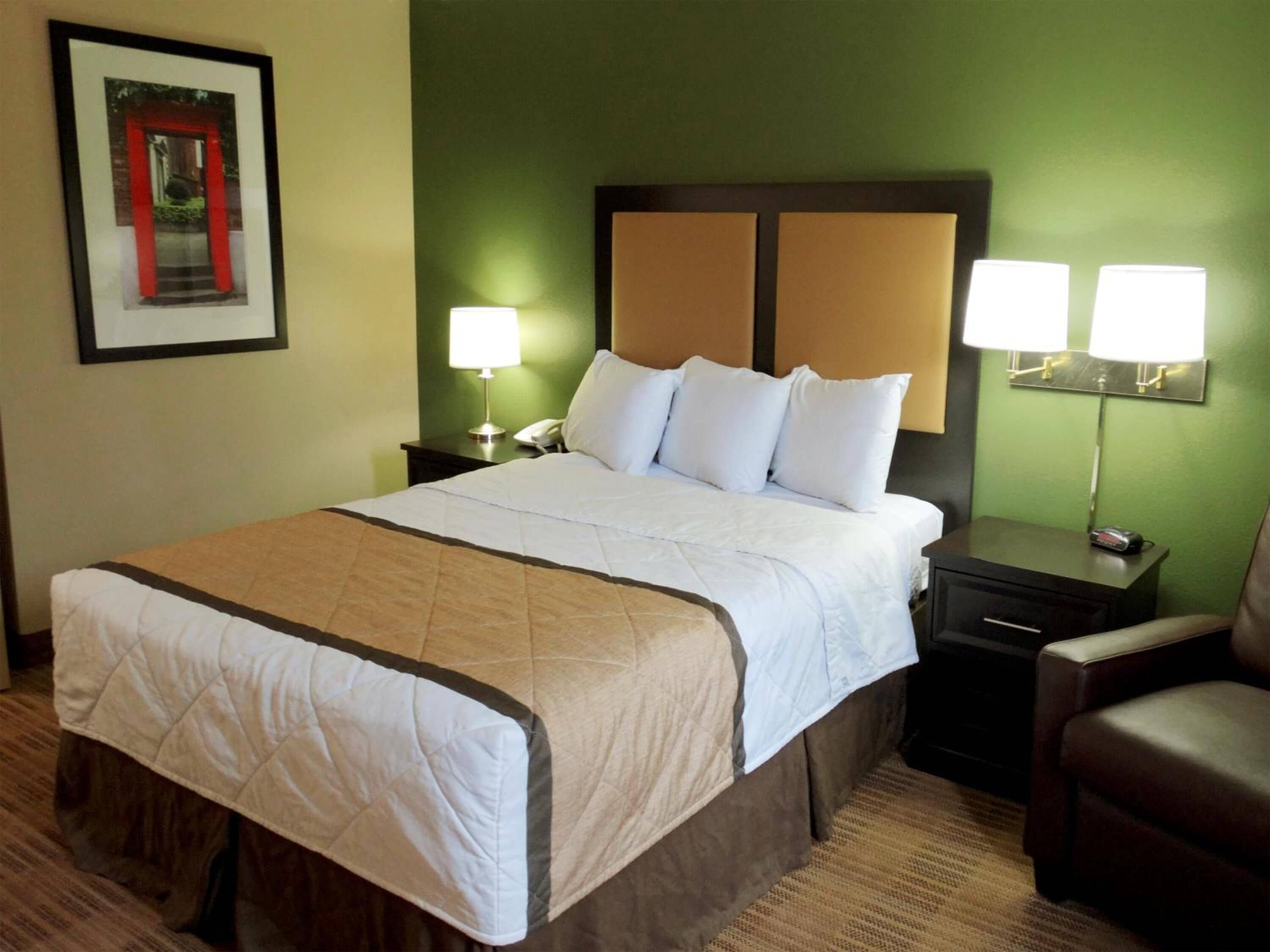 Desk, blackout curtains, iron/ironing board, free WiFi