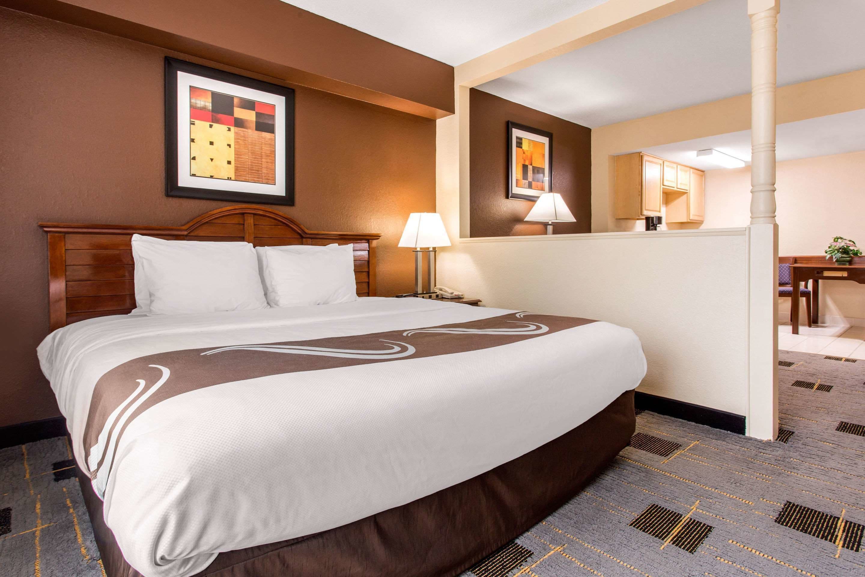 standard suite, 1 king bed, non smoking | 1 bedroom, desk, laptop workspace, iron/ironing board