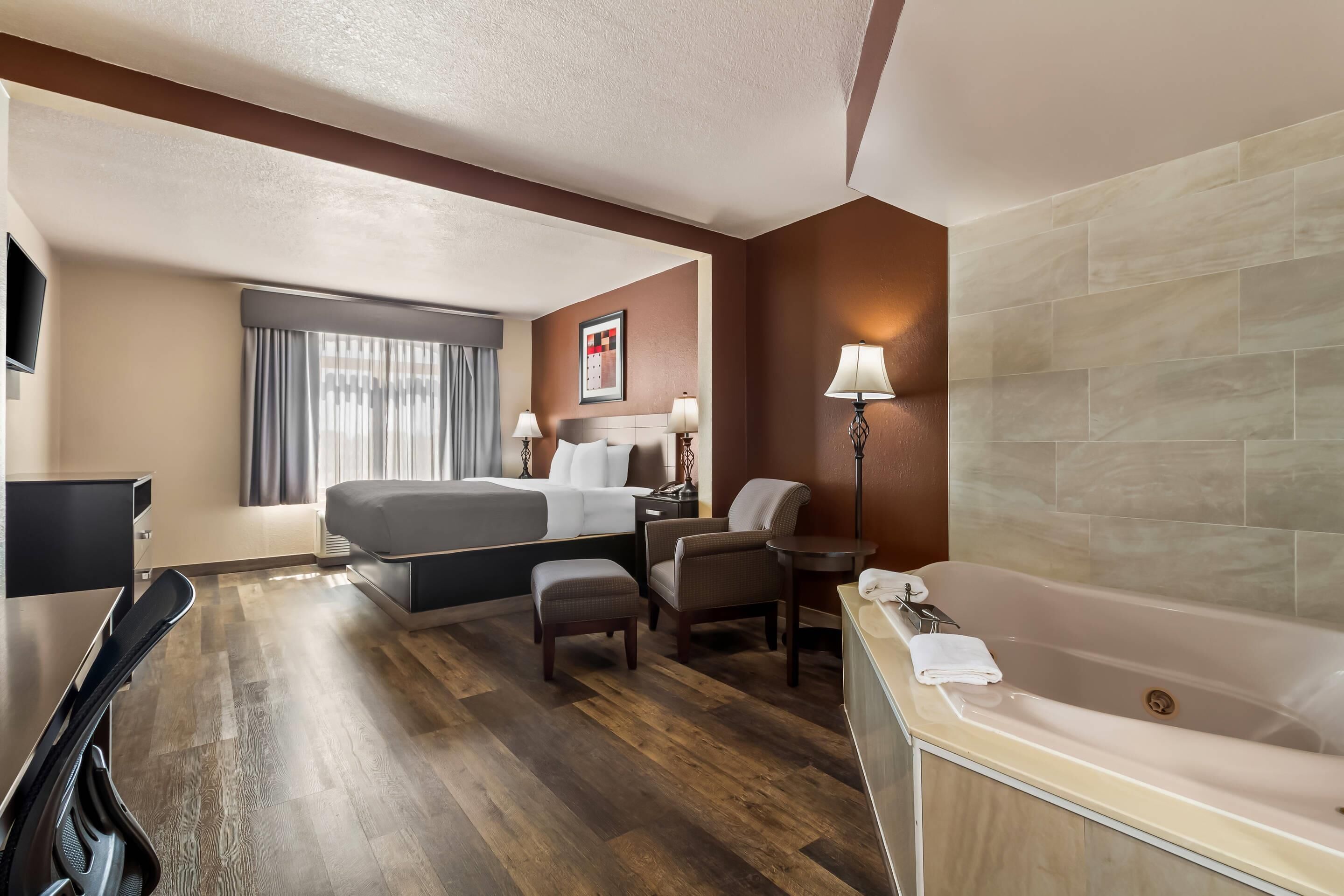 Escritorio y espacio para trabajar con un portátil