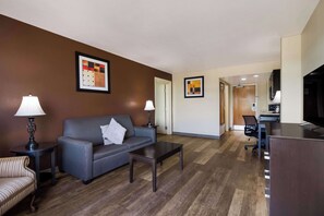 Suite, 2 Double Beds, Non Smoking | Desk, laptop workspace, iron/ironing board, free WiFi