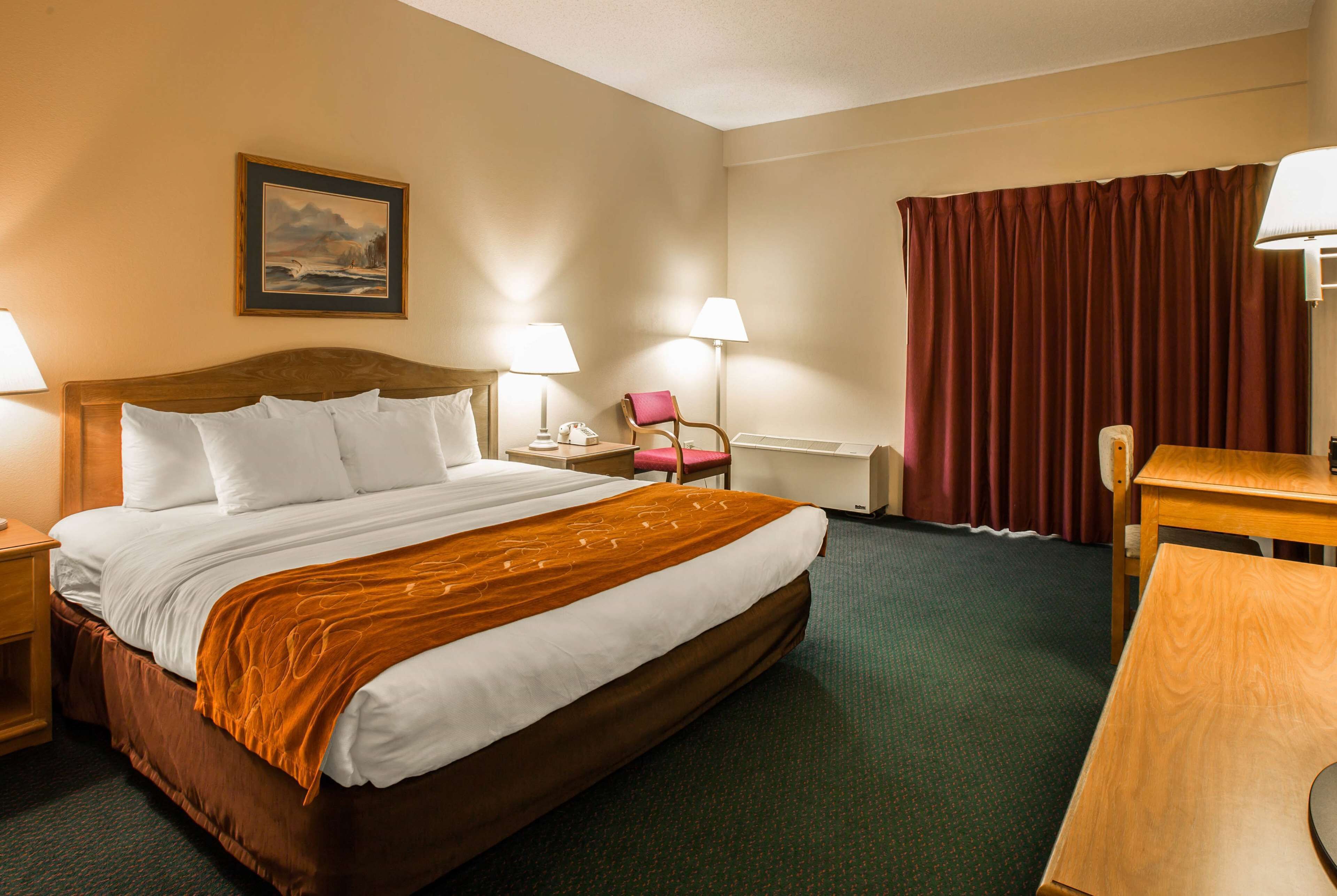 desk, blackout curtains, iron/ironing board, free cots/infant beds