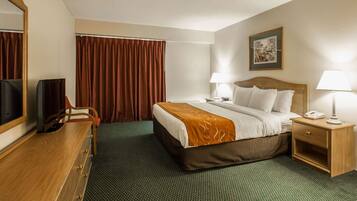 Desk, blackout curtains, iron/ironing board, free cots/infant beds