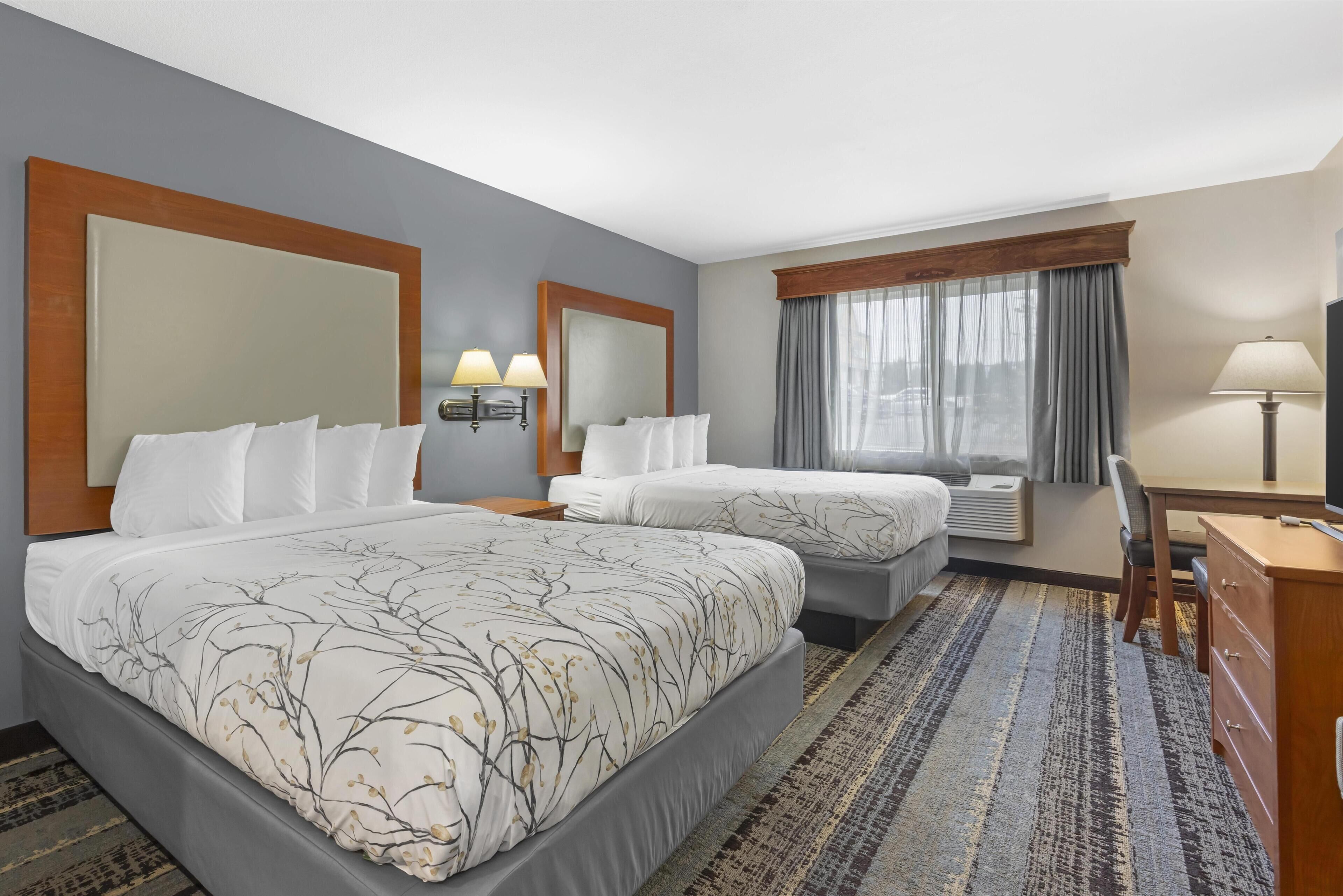 Premium bedding, pillow-top beds, desk, iron/ironing board