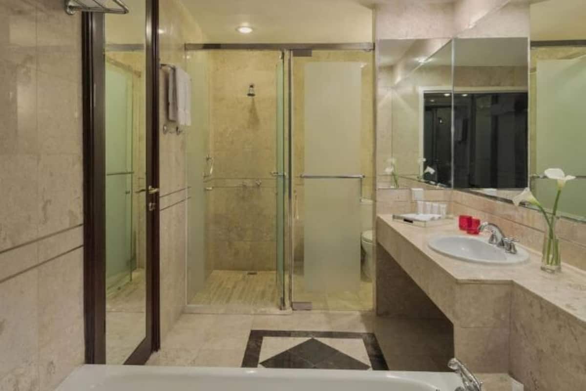 Salle de bain | Baignoire et douche séparées, articles de toilette de luxe