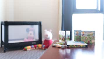 Enjoy a fun stay with a TV, table, and toys.
