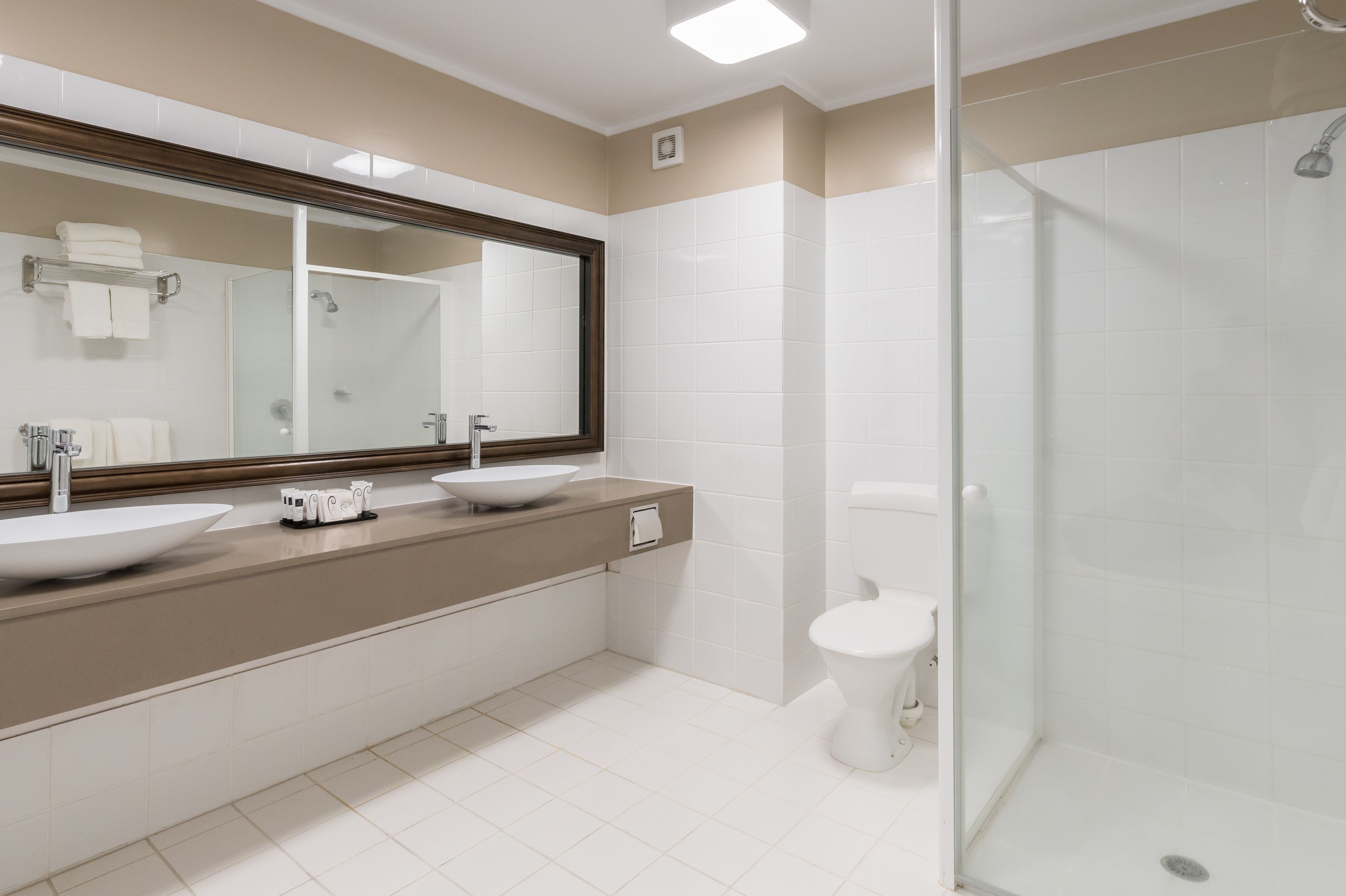 superior family room | bathroom | free toiletries, hair dryer, towels