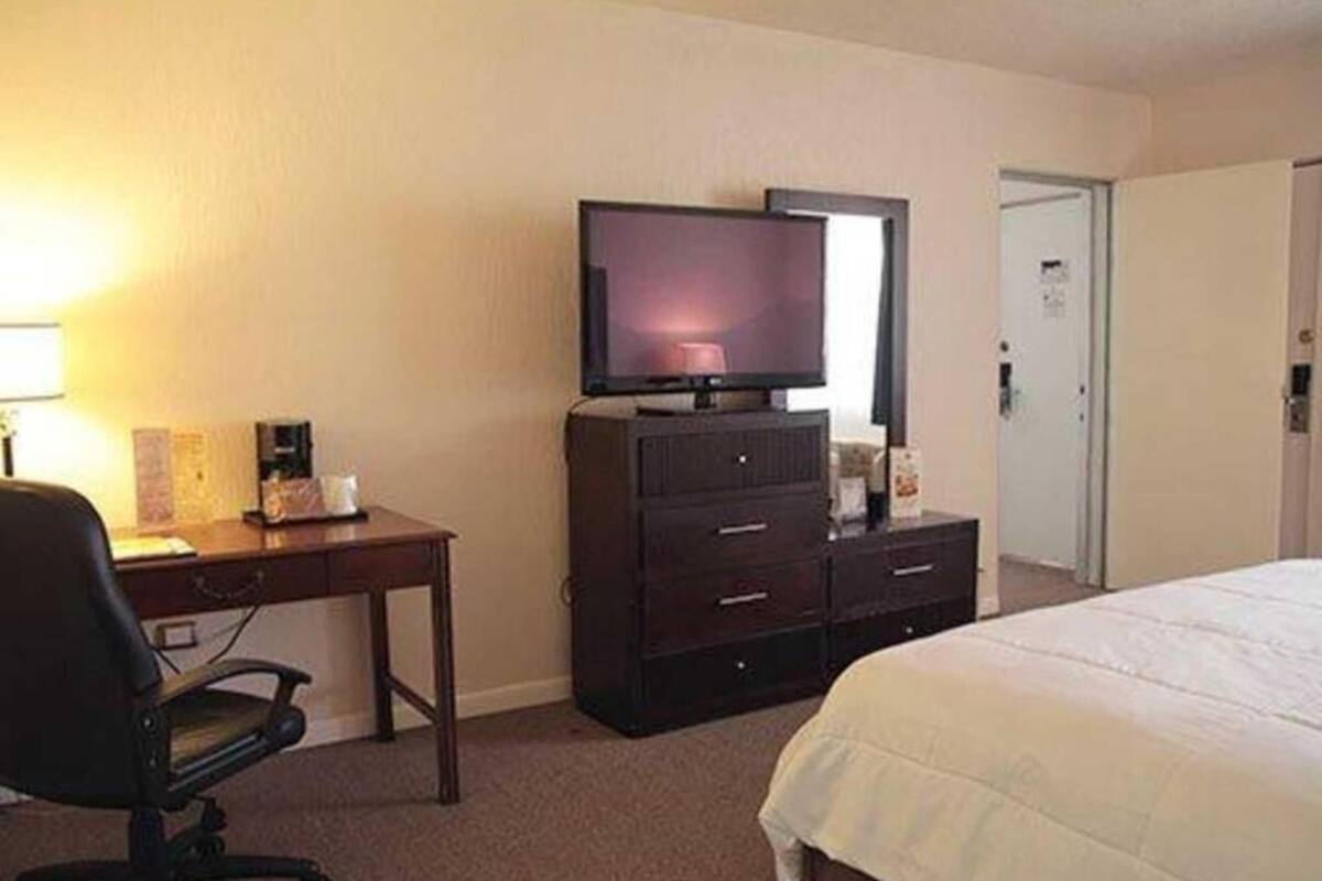 Minibar, desk, blackout drapes, iron/ironing board