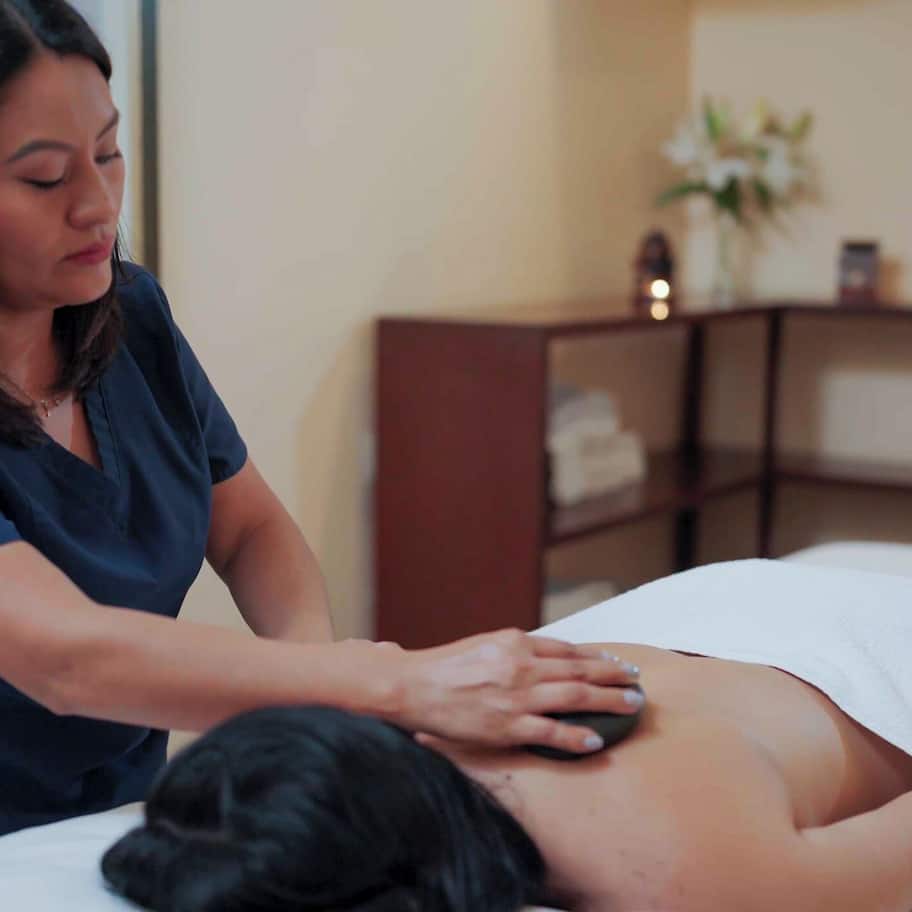 Sauna, hot tub, steam room, aromatherapy, hot stone massages