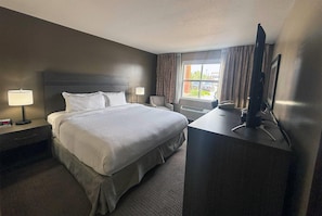 In-room safe, desk, laptop workspace, blackout curtains