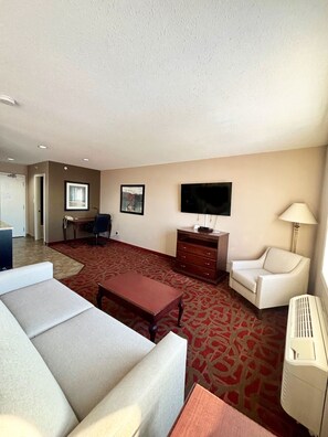 Business Studio Suite, 1 King Bed, Non Smoking | Living area | 40-inch TV with cable channels