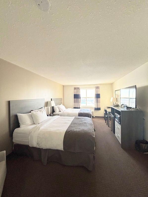In-room safe, desk, laptop workspace, blackout drapes