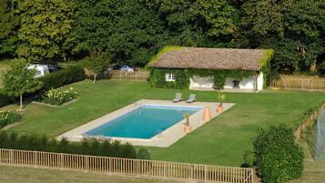 Seasonal outdoor pool, open 8 AM to 8 PM, sun loungers