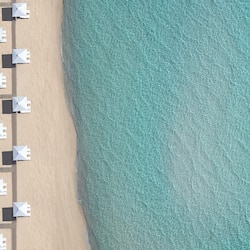 Private beach, sun loungers, beach umbrellas, beach towels