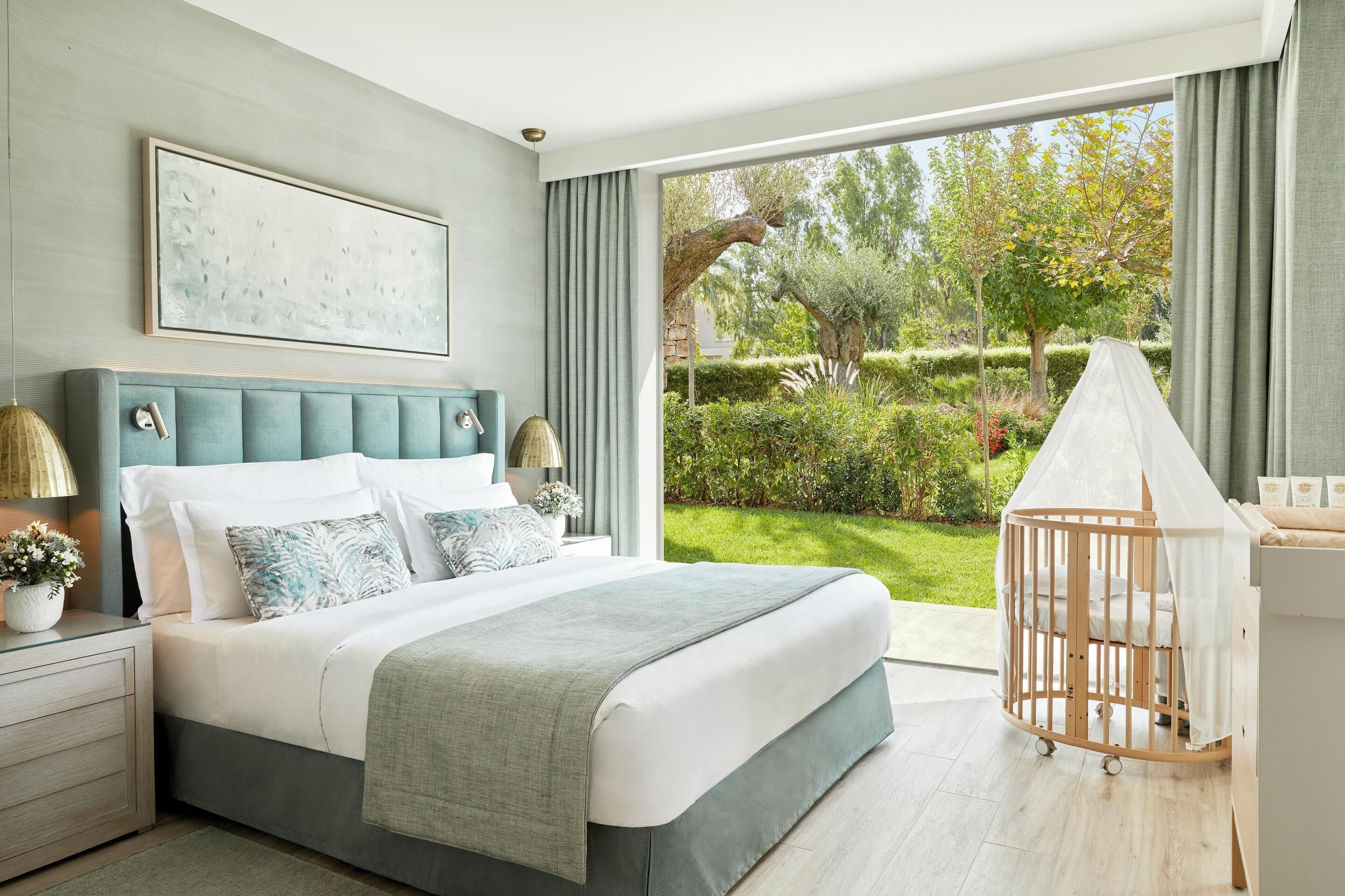 suite, 1 bedroom, garden view (private garden) | 1 bedroom, in-room safe, blackout curtains, free cots/infant beds