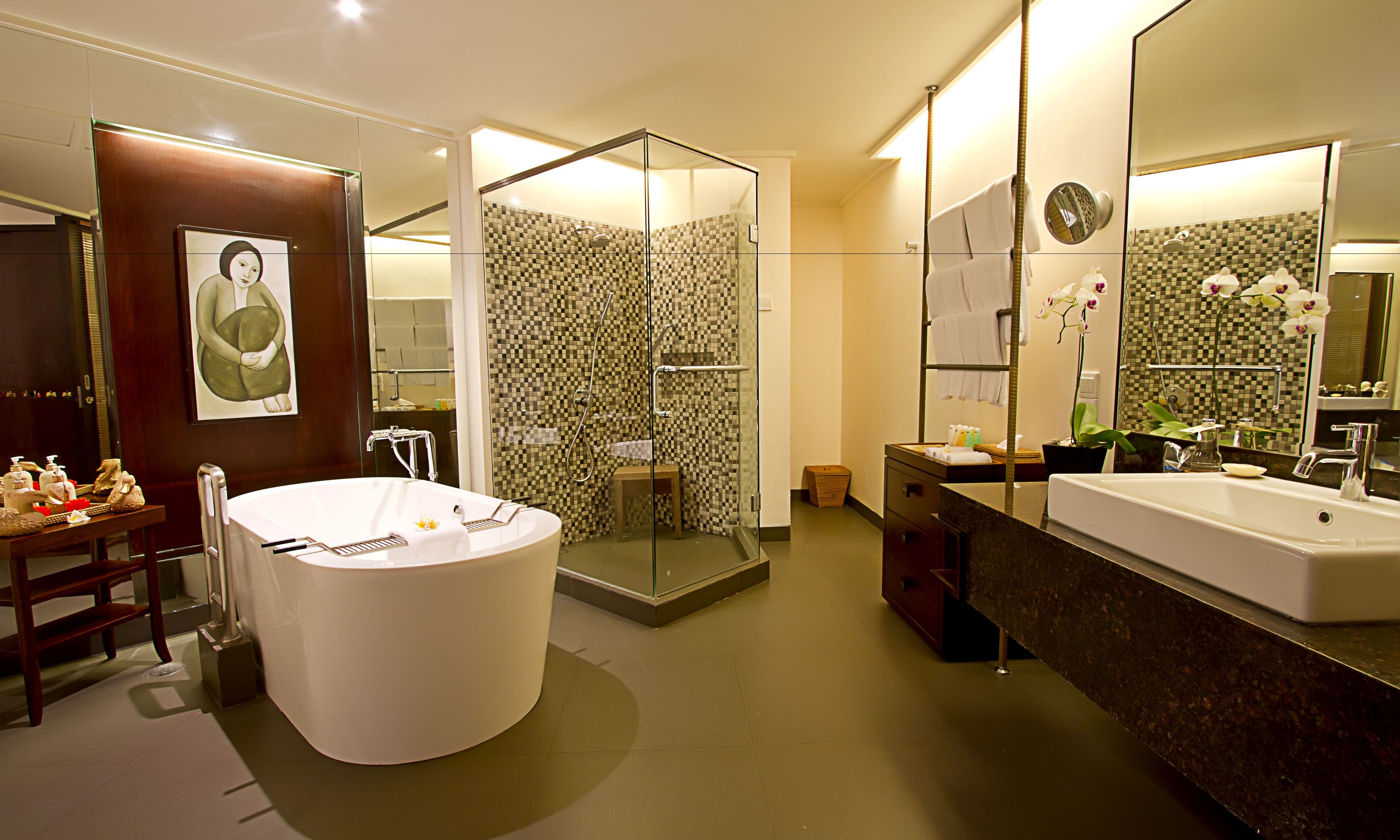 ocean view suite | bathroom | free toiletries, hair dryer, bathrobes, slippers